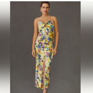 Floral Satin Anthropologie Dress NWT